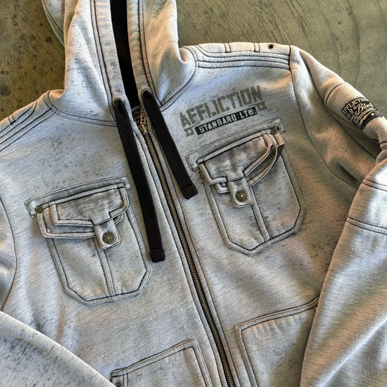 Grey Affliction Zip Up - L