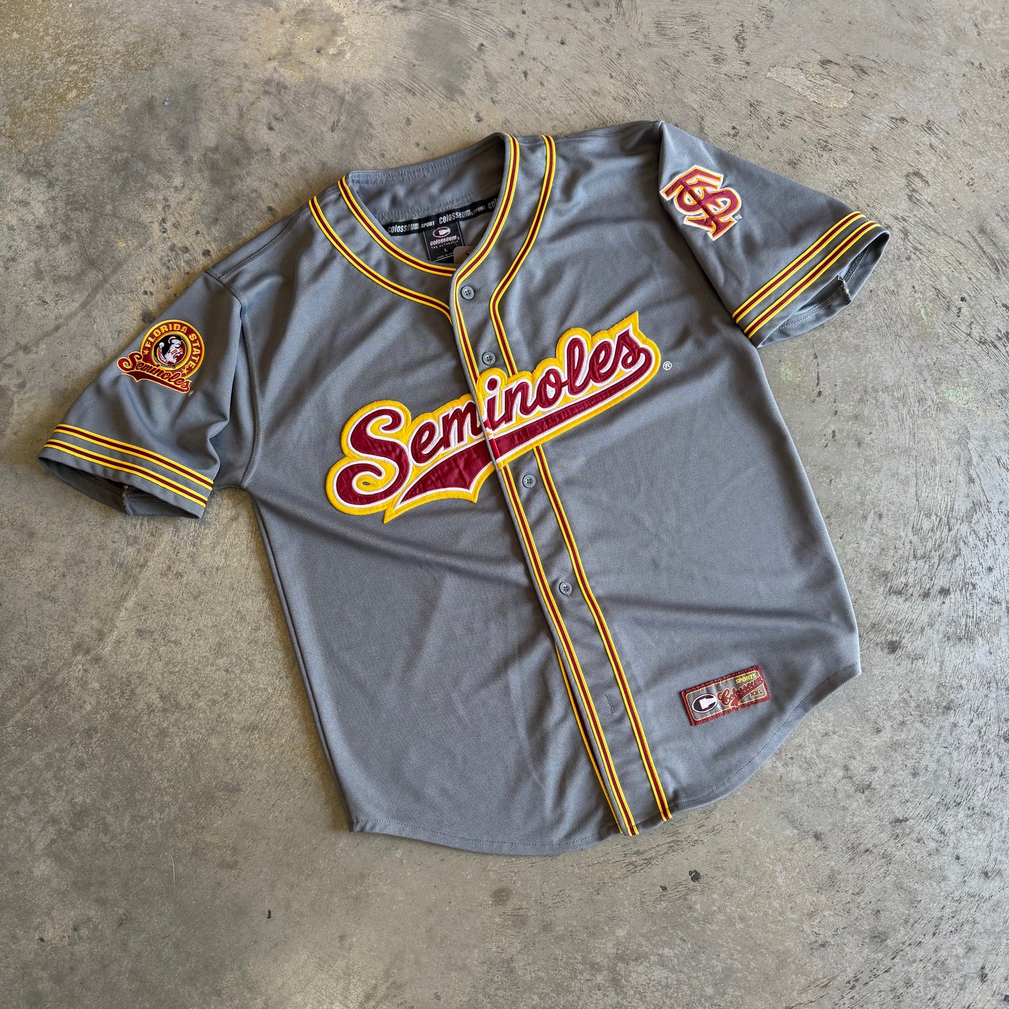 FSU Grey Colosseum Baseball Jersey