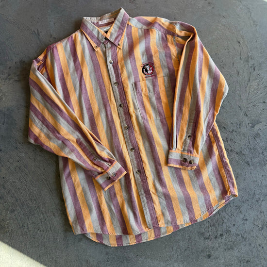 Florida State Seminoles Striped Button Down - L