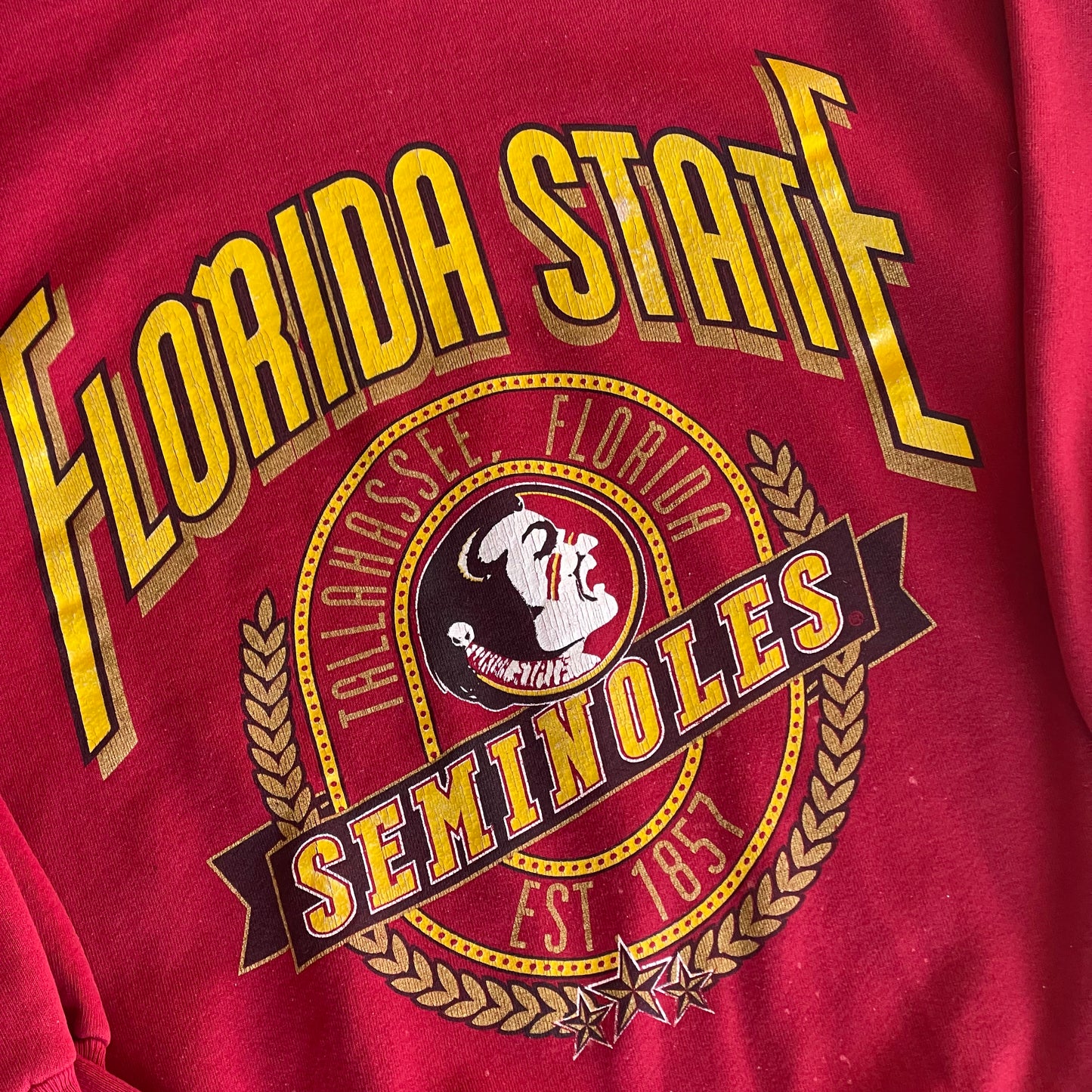 Florida State Seminoles Old Logo Wreath Nutmeg Sweatshirt