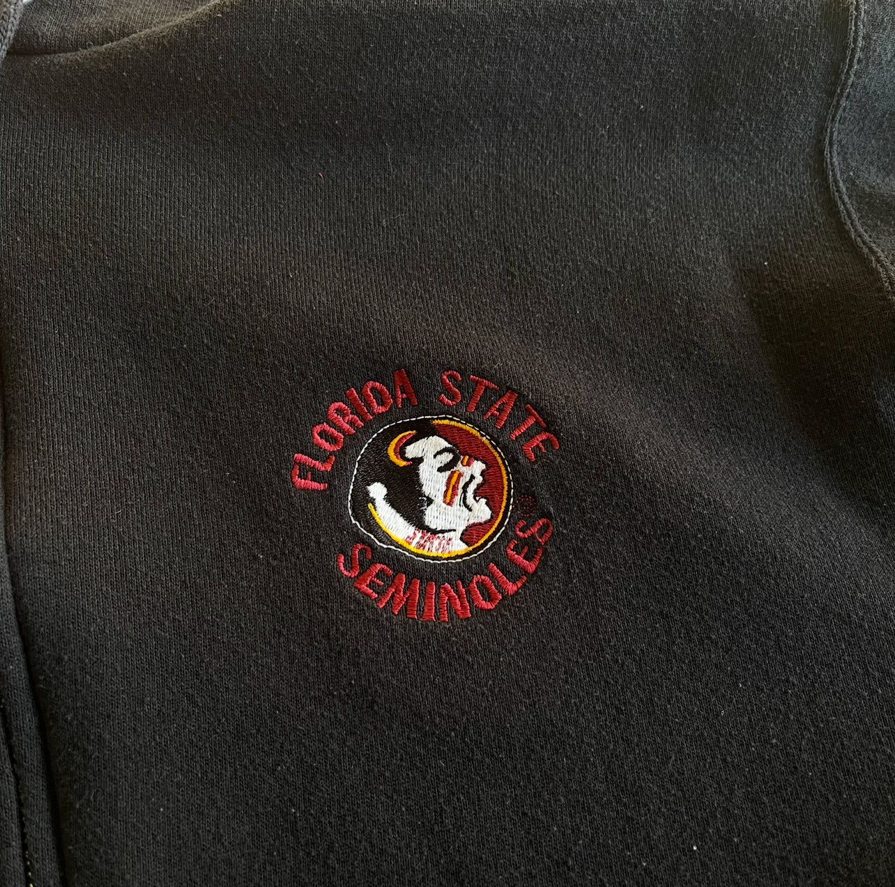 FSU Black Zip Up Hoodie