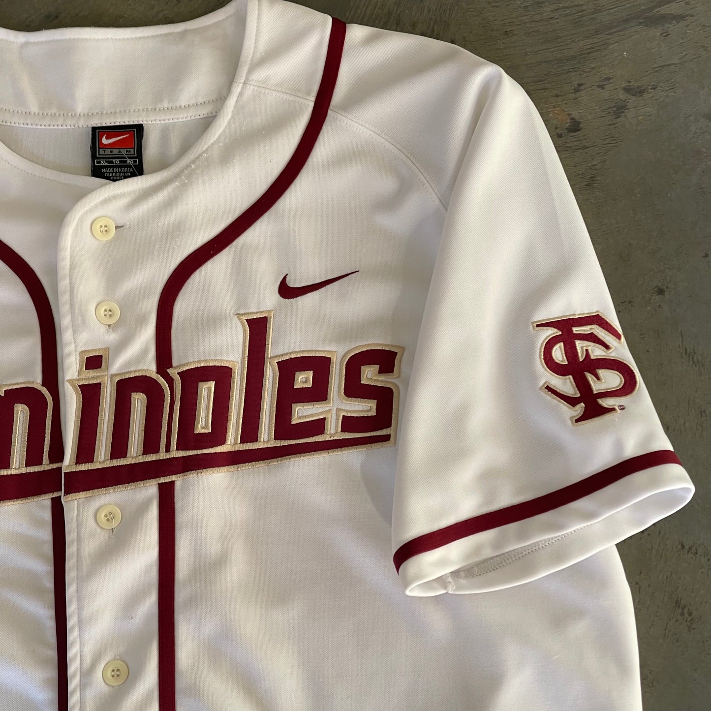 FSU White Baseball Jersey