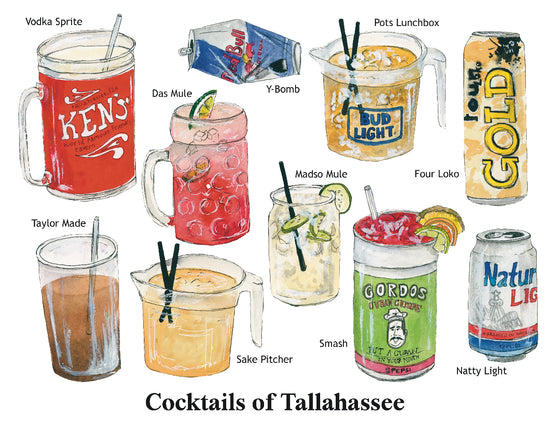 Cocktails of Tallahassee Print (AXN)
