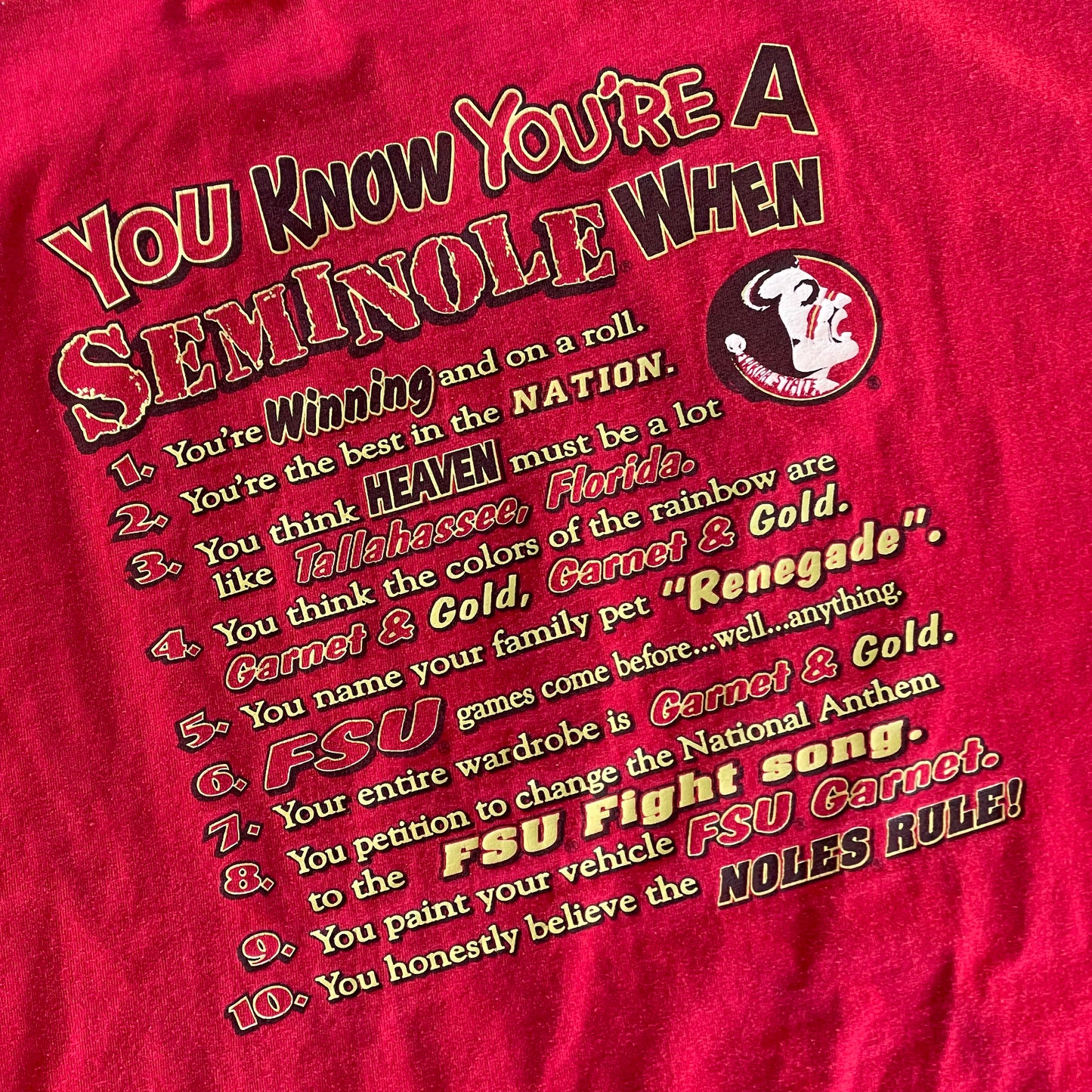 You Know You're a Seminole When Shirt