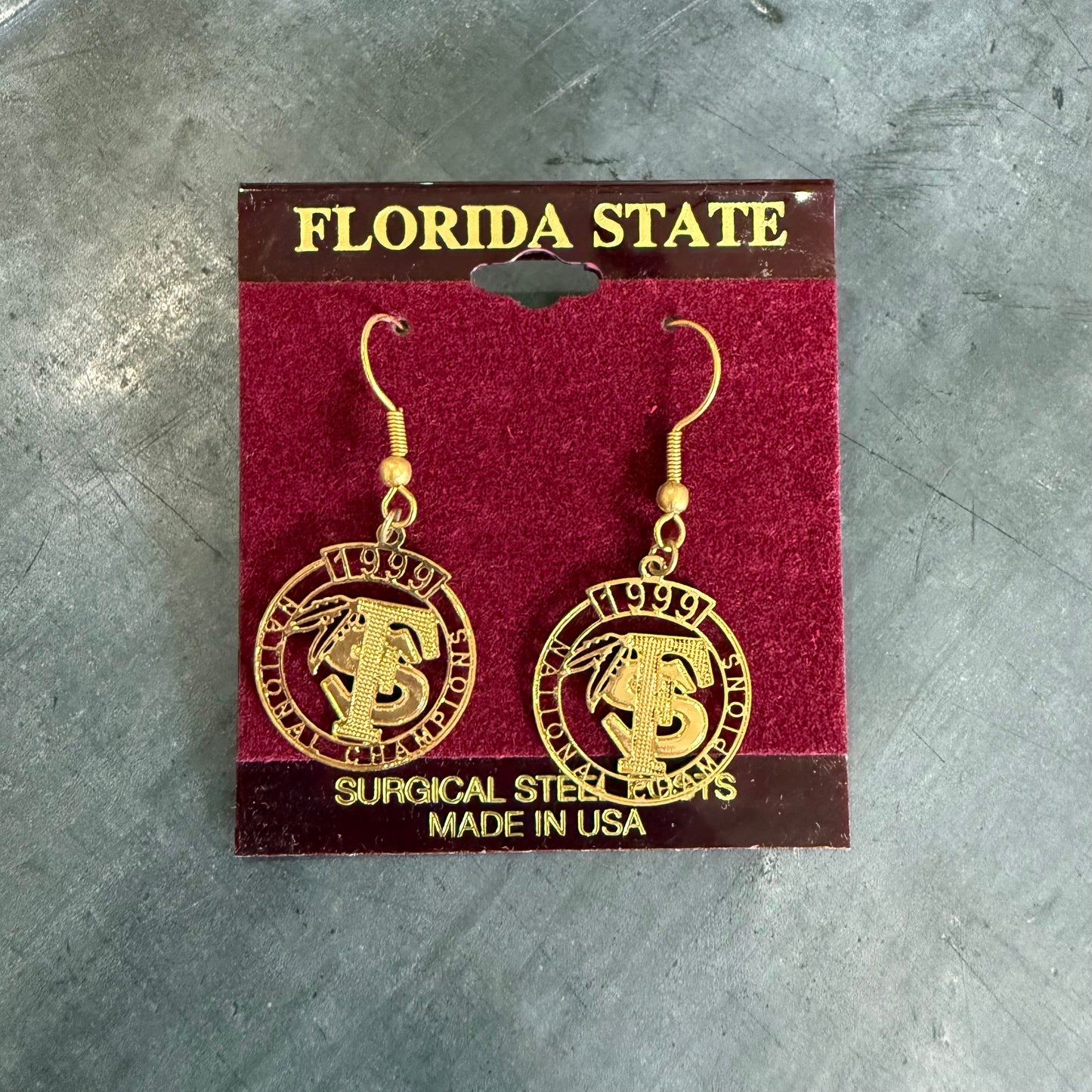 FSU 1999 National Champ "FS" Loop Dangle Earring