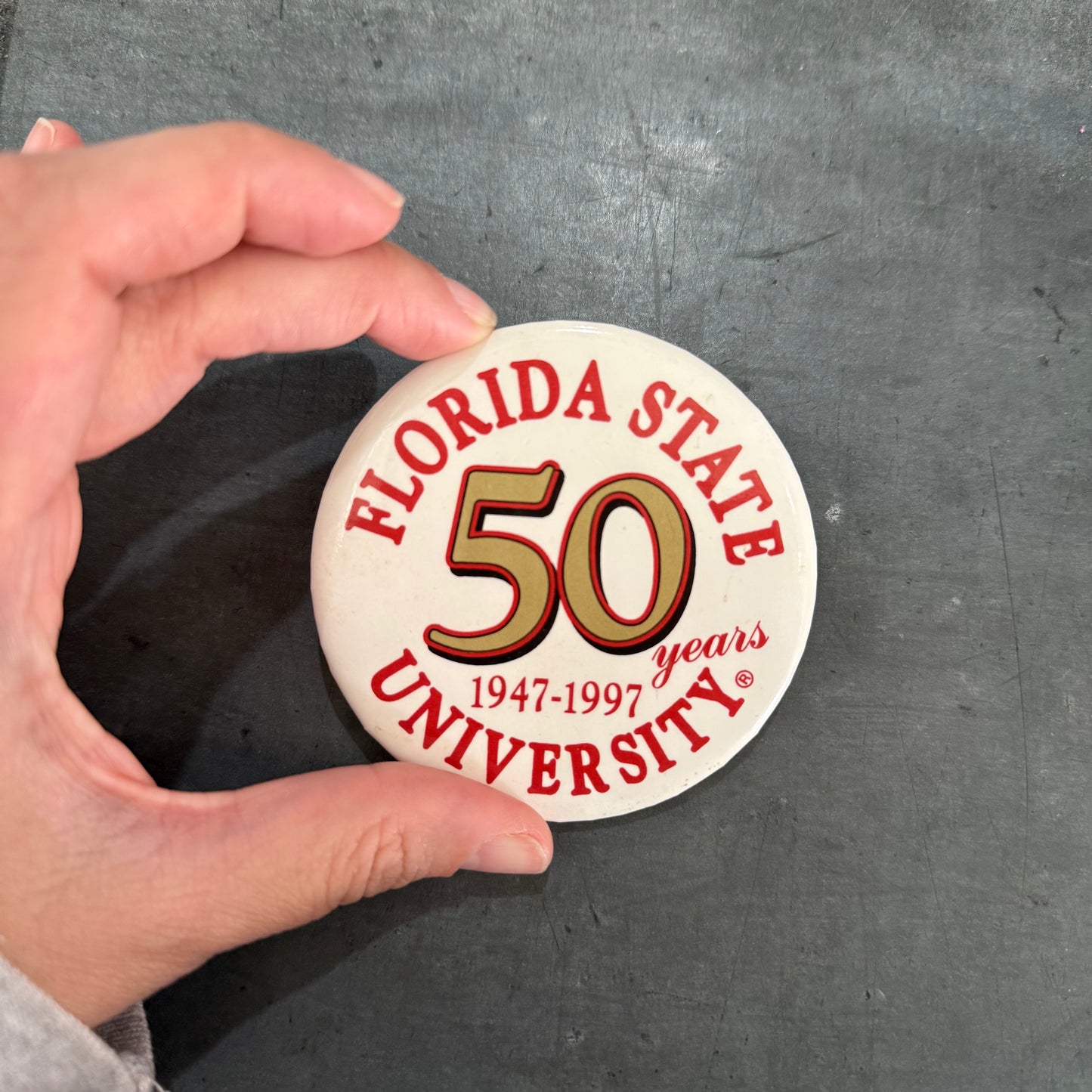 Florida State University 50 Years Pinback Button