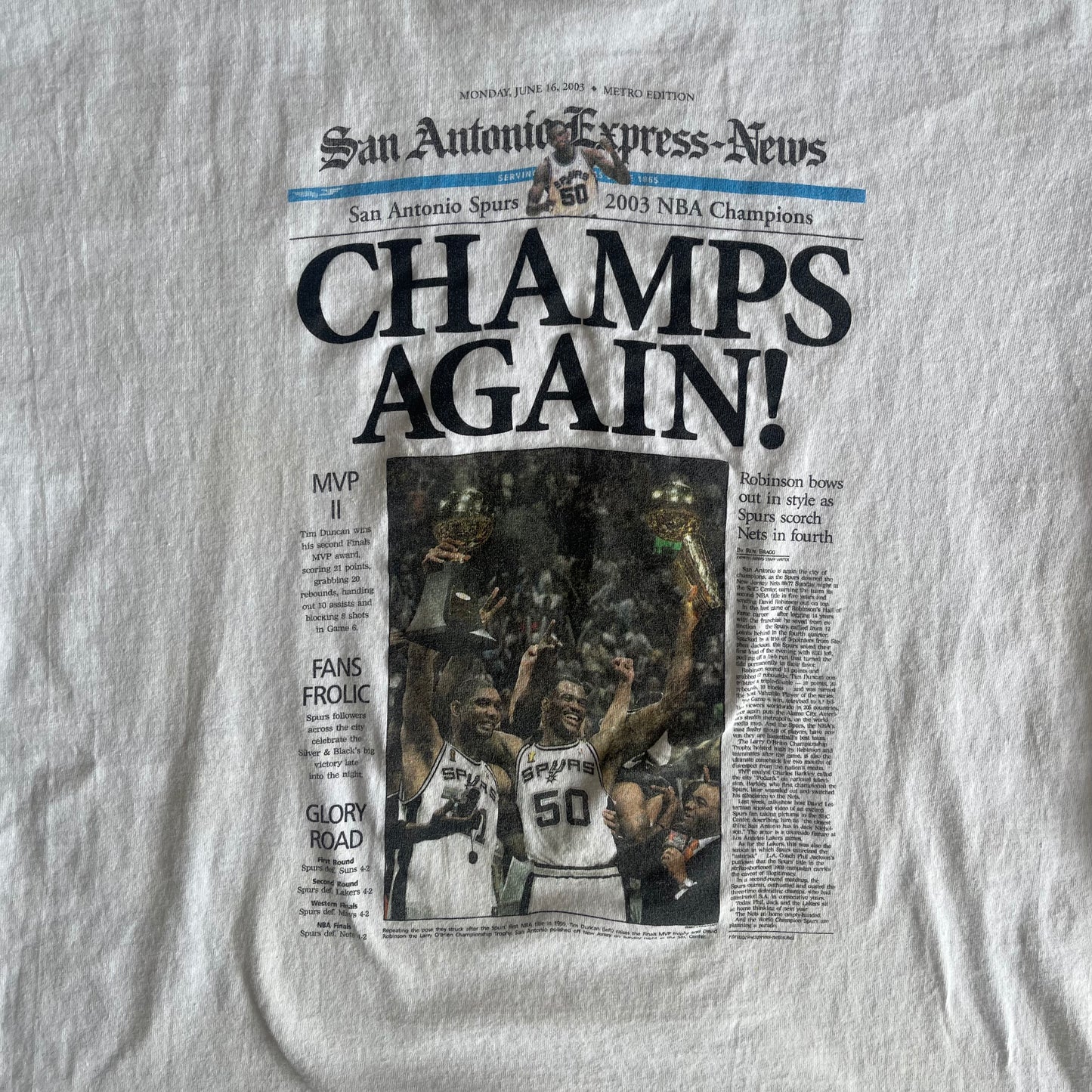 2003 San Antonio Spurs NBA Champs Shirt