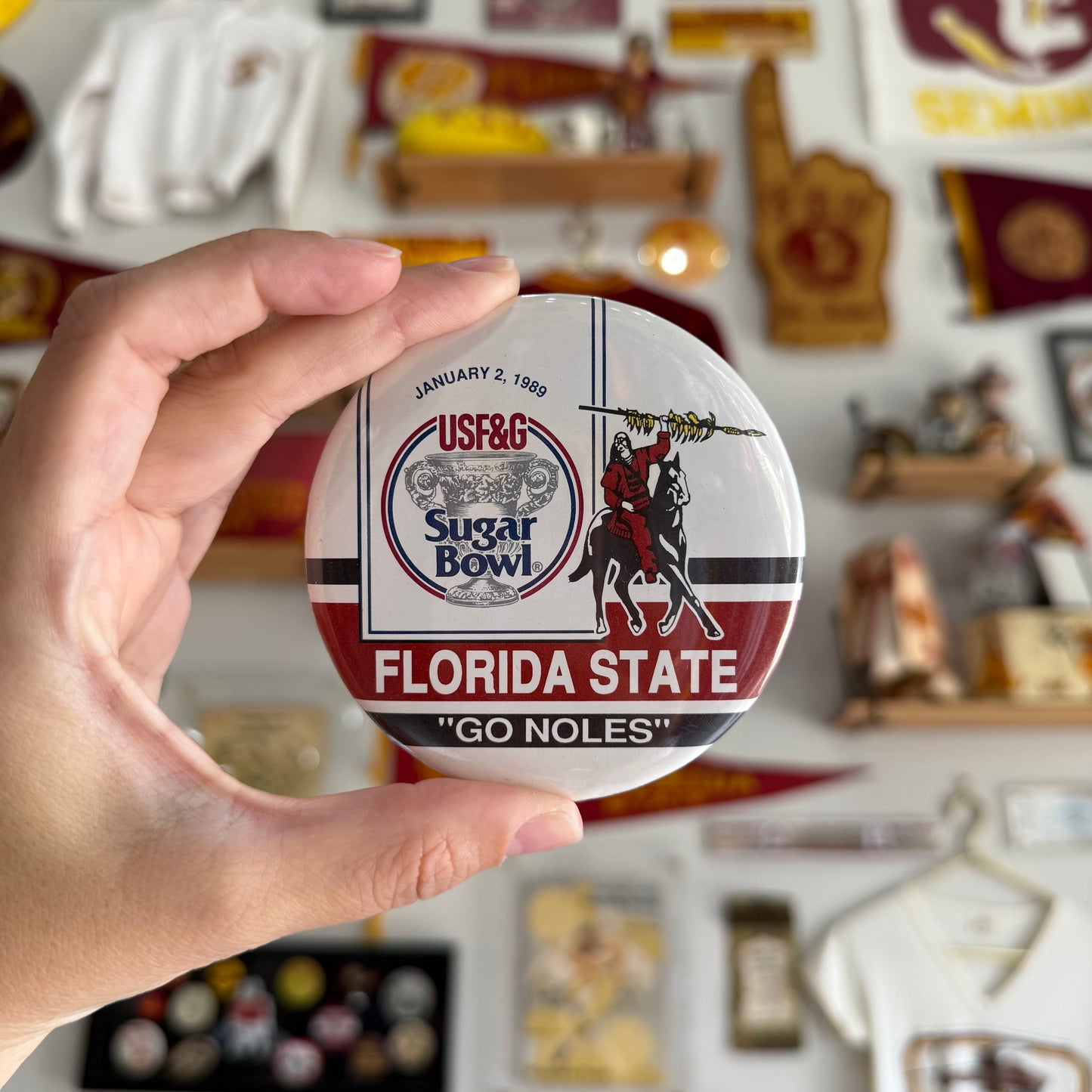 1989 Florida State Sugar Bowl Pinback Button