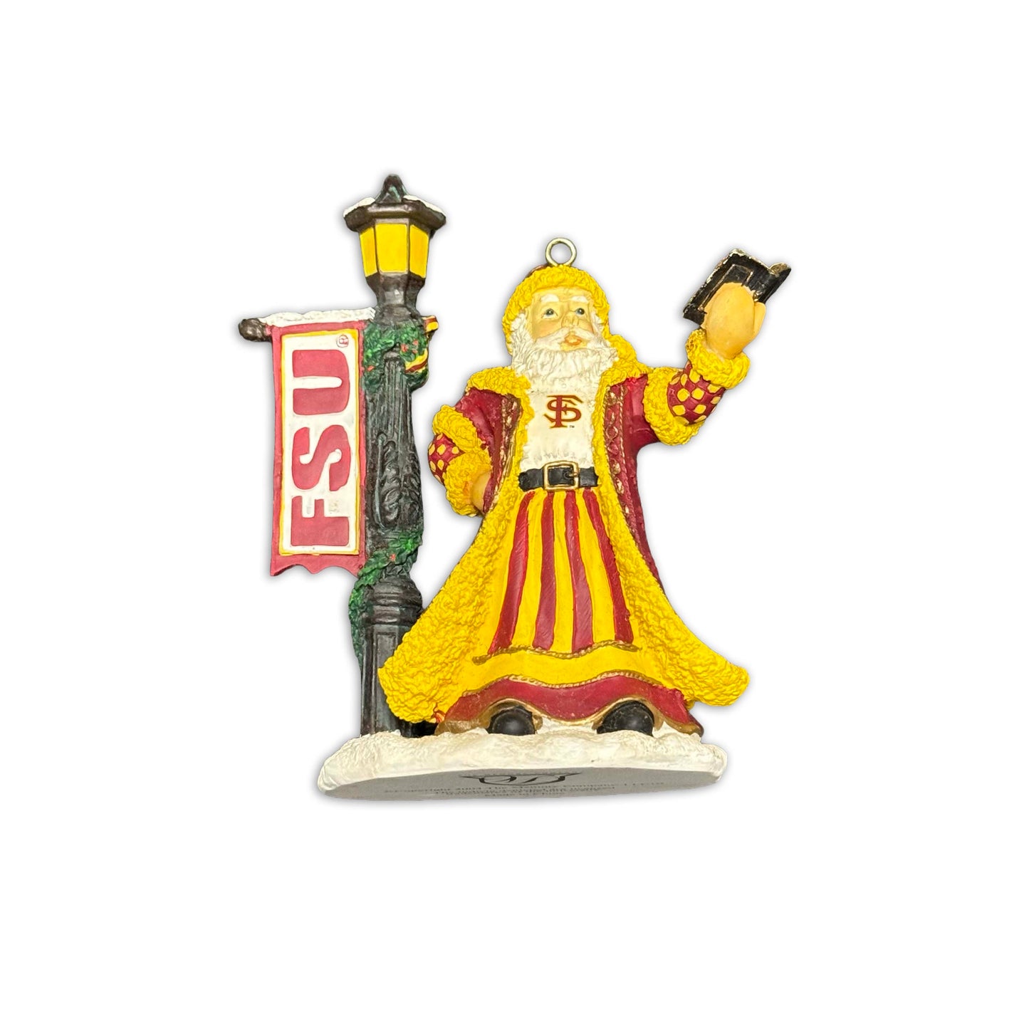 FSU Santa Lightpost Figurine Ornament