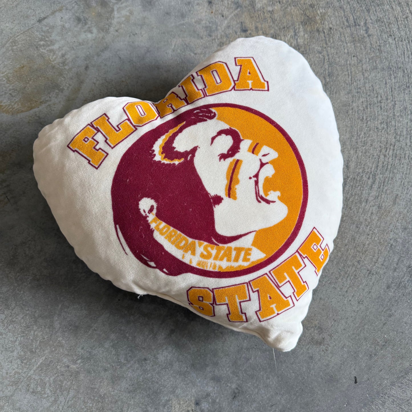 FSU Old Logo Heart Pillow