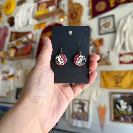 Caricature Osceola Head Dangle Earrings