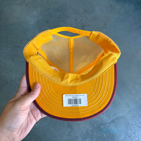 1980's Gold FSU 3 Stripe Trucker Hat