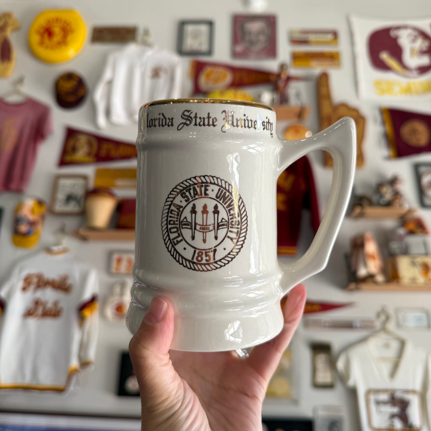 FSU Gold Rimmed Stein