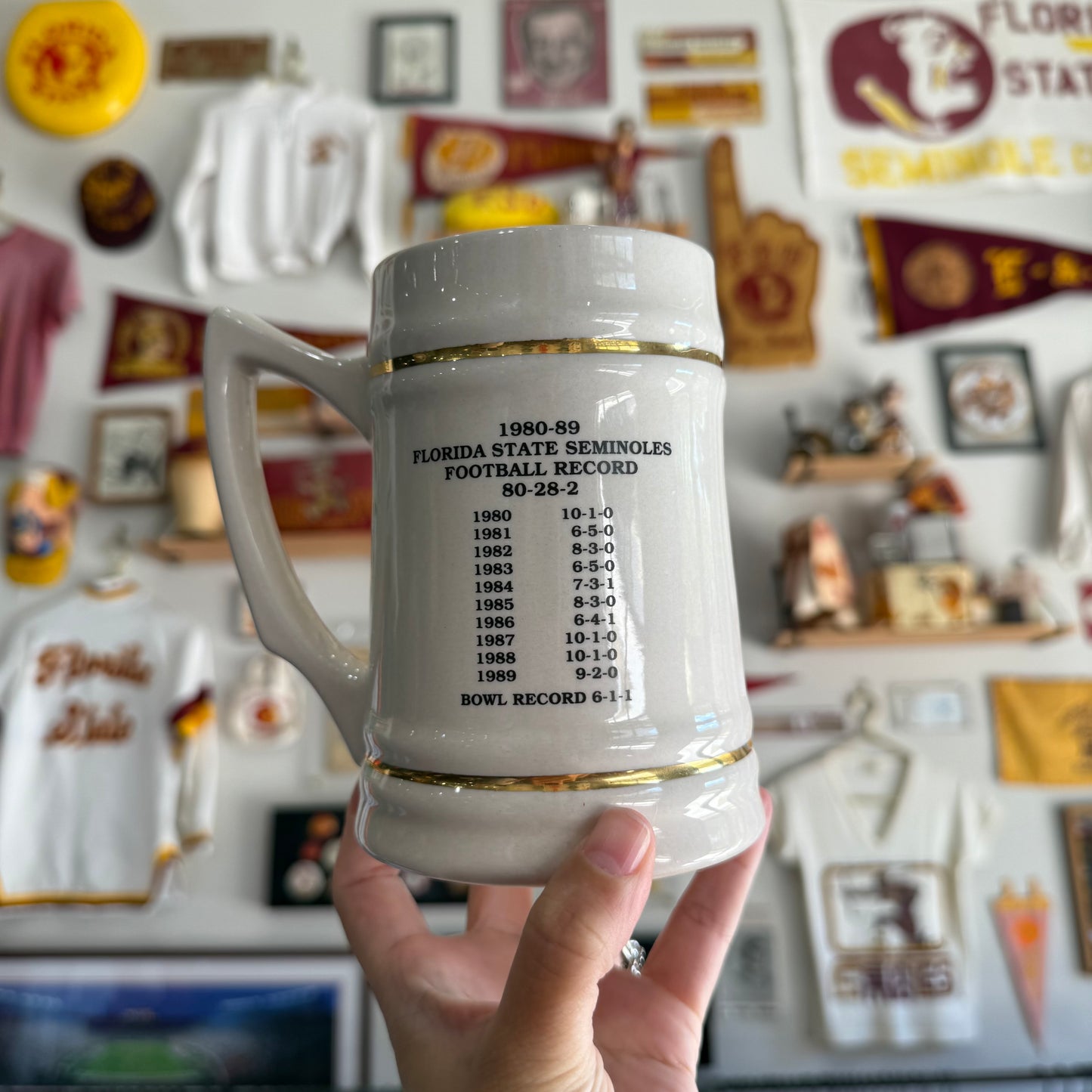 FSU 1980-1989 Decade of Champions Beer Stein