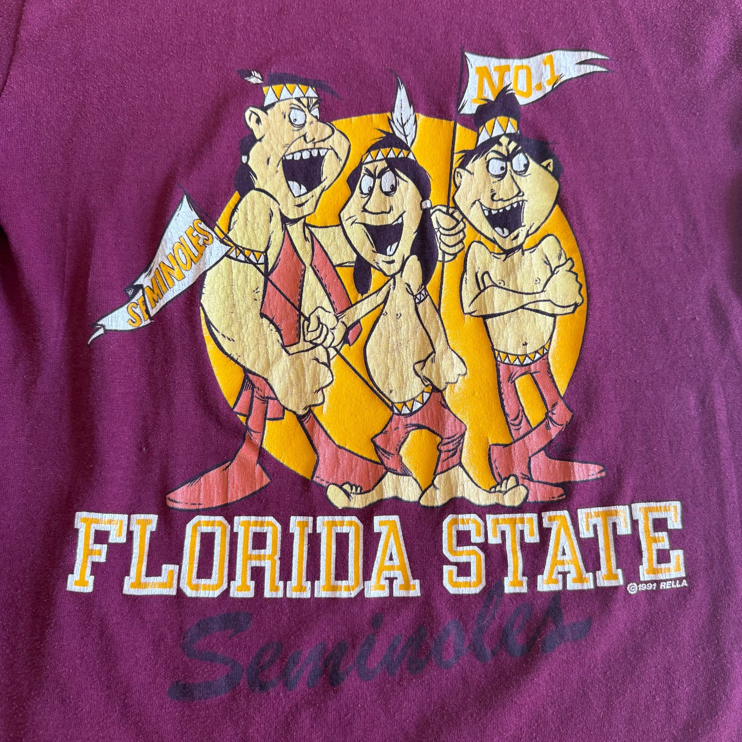 FSU 1991 Rella Cartoon Tee - Small