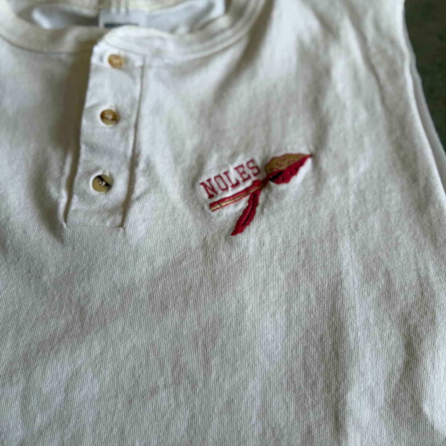 Noles Henley Button Down Cutoff Shirt