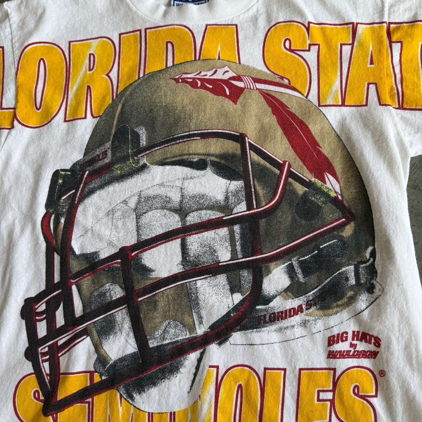 FSU White Wauldron Helmet Shirt