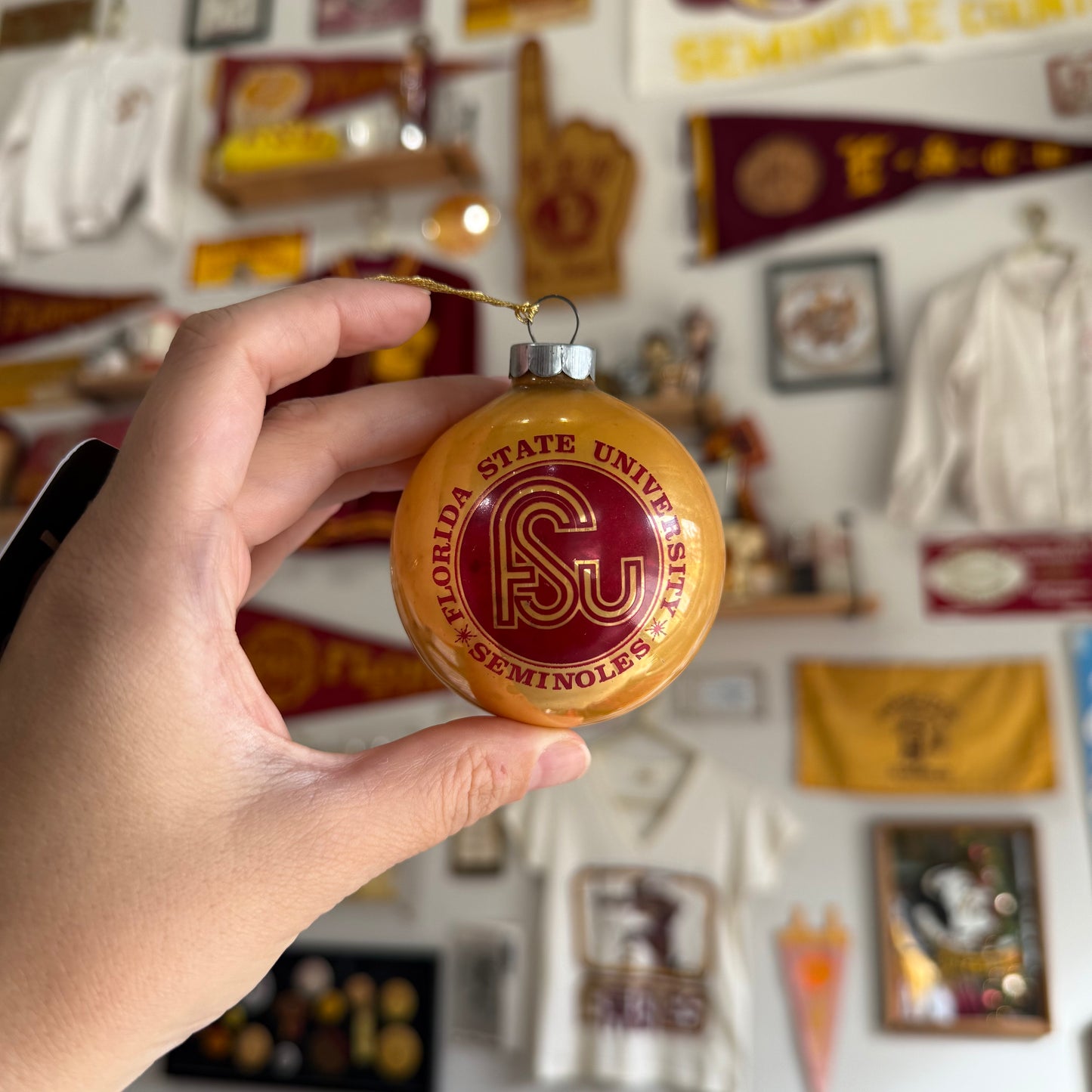 FSU 70's Gold Ornament