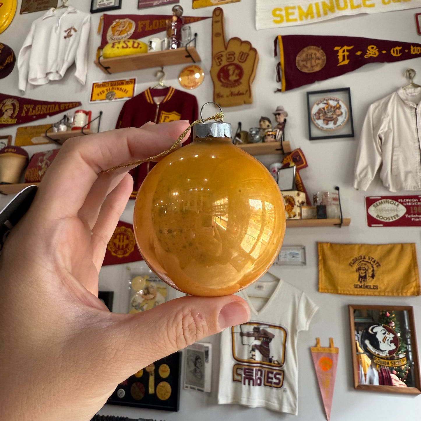 FSU 70's Gold Ornament