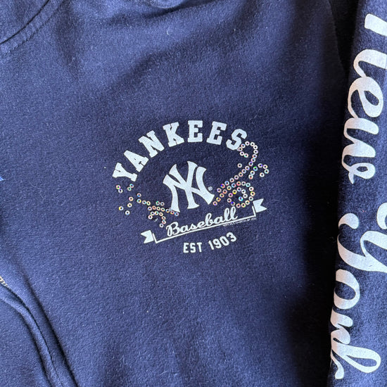 Yankees Baseball Sparkle Zip Up