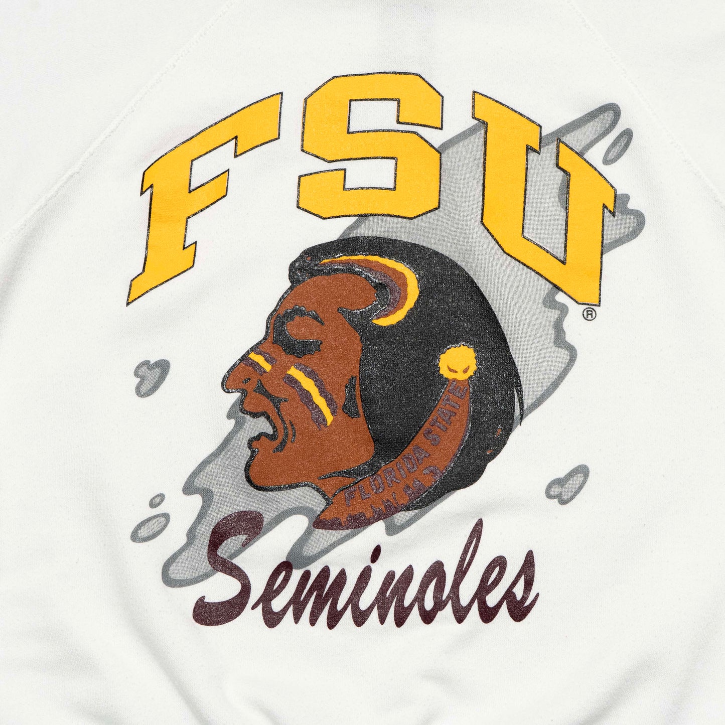 FSU Tultex Painted Logo White Sweatshirt