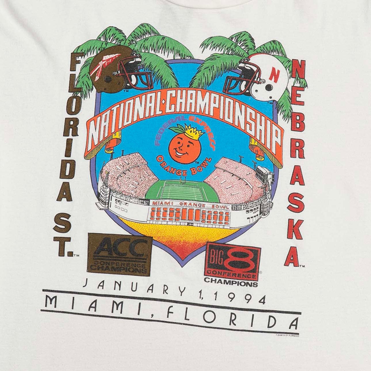 FSU vs Nebraska 1994 Orange Bowl Shirt