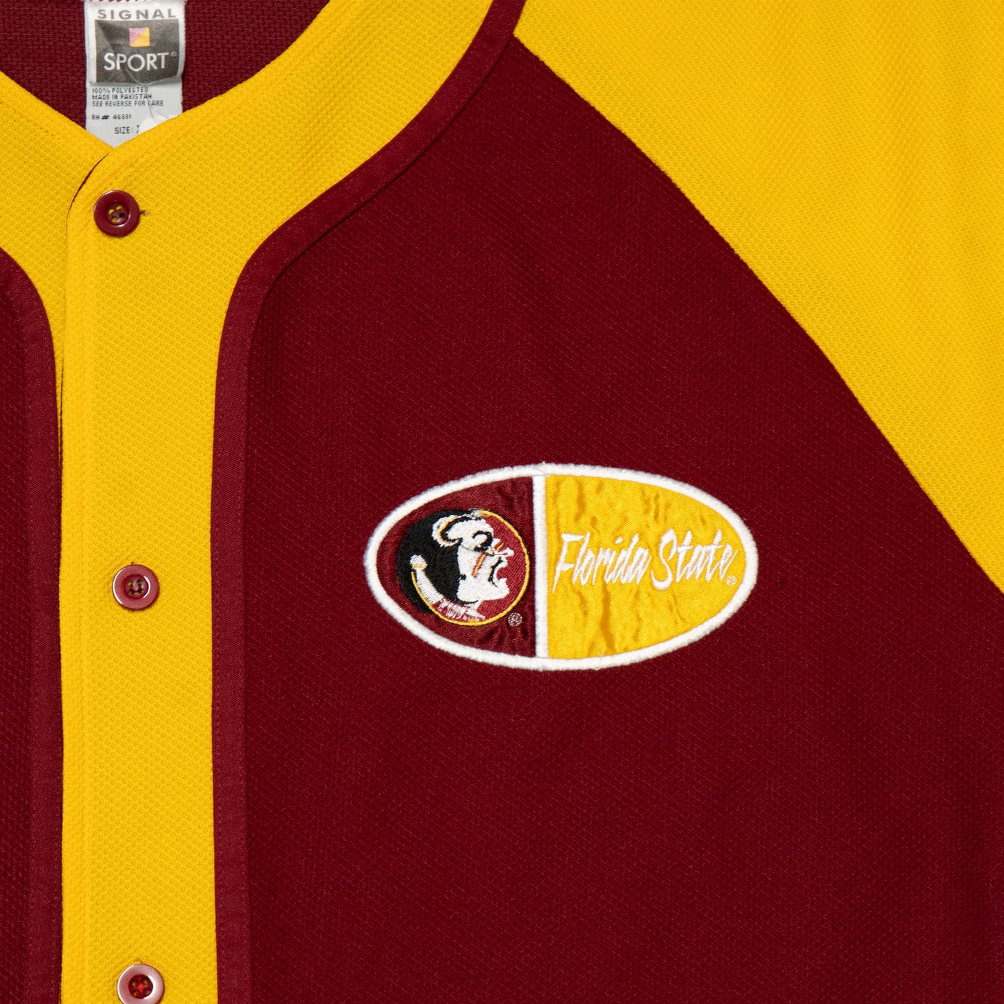FSU Signal Garnet & Gold Baseball Jersey