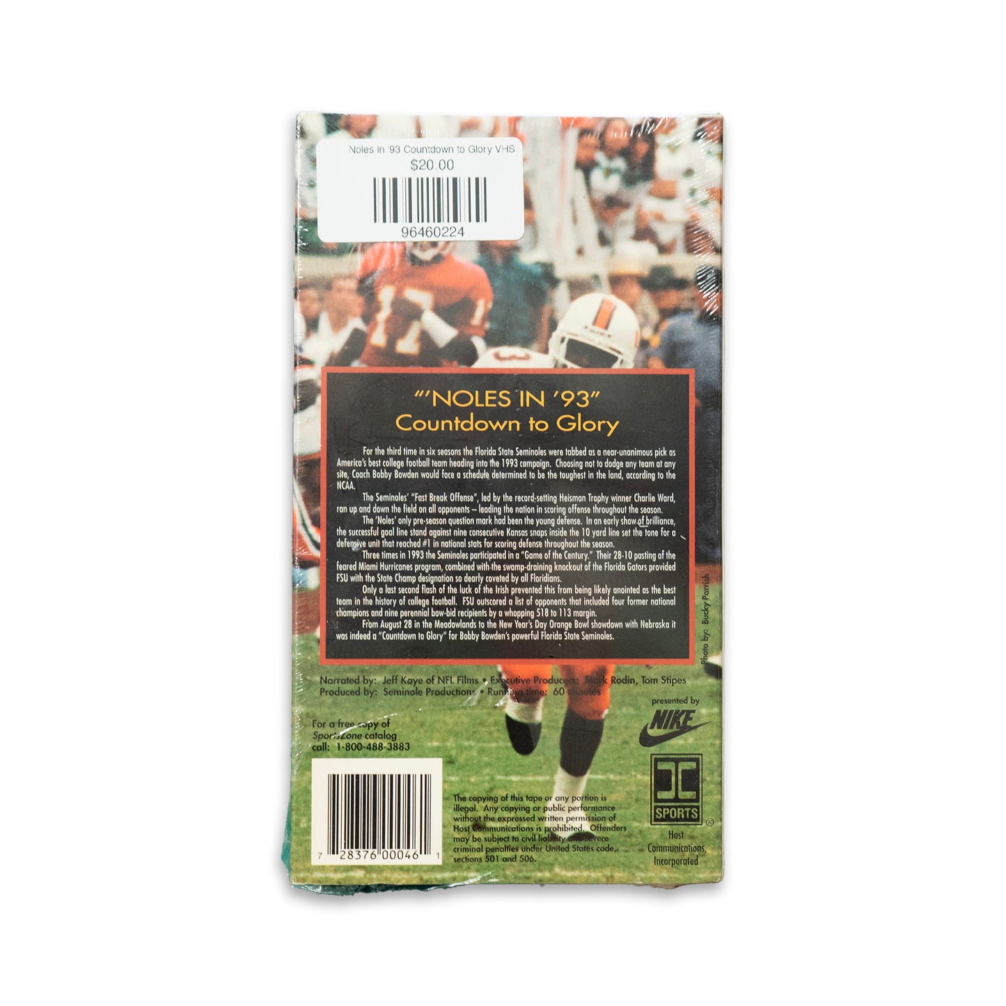 Noles in '93 Countdown to Glory VHS