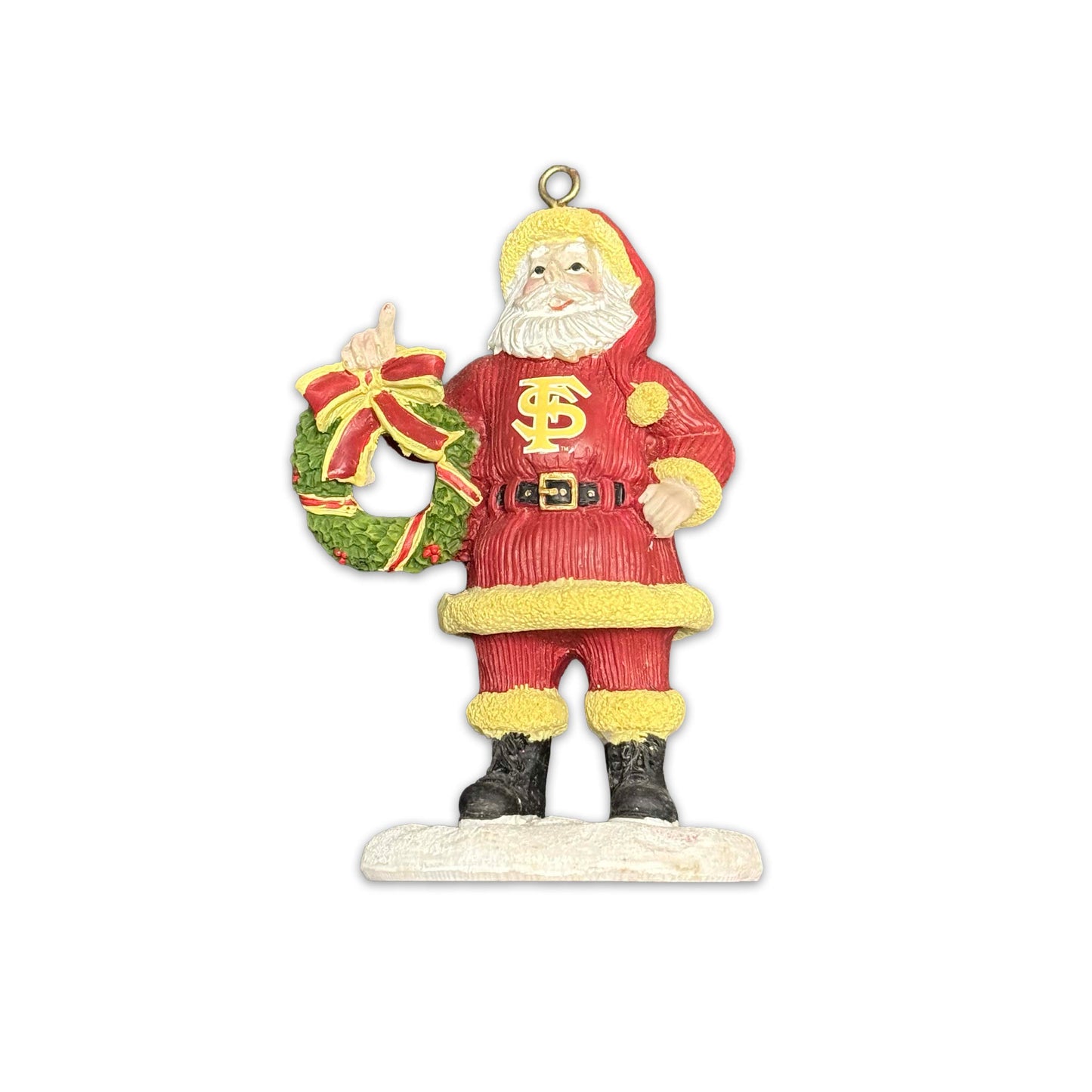 FS Santa Wreath Figurine Ornament