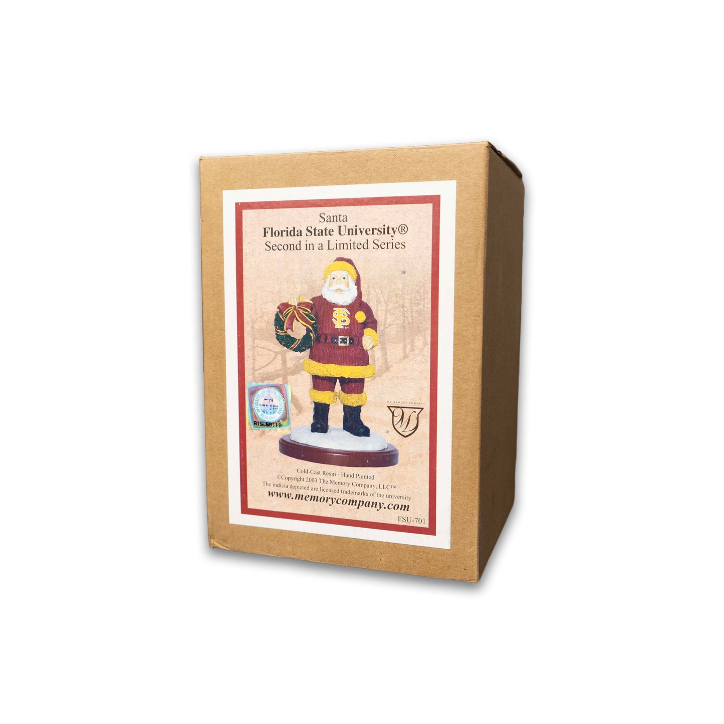 FSU Santa with Wreath Figurine