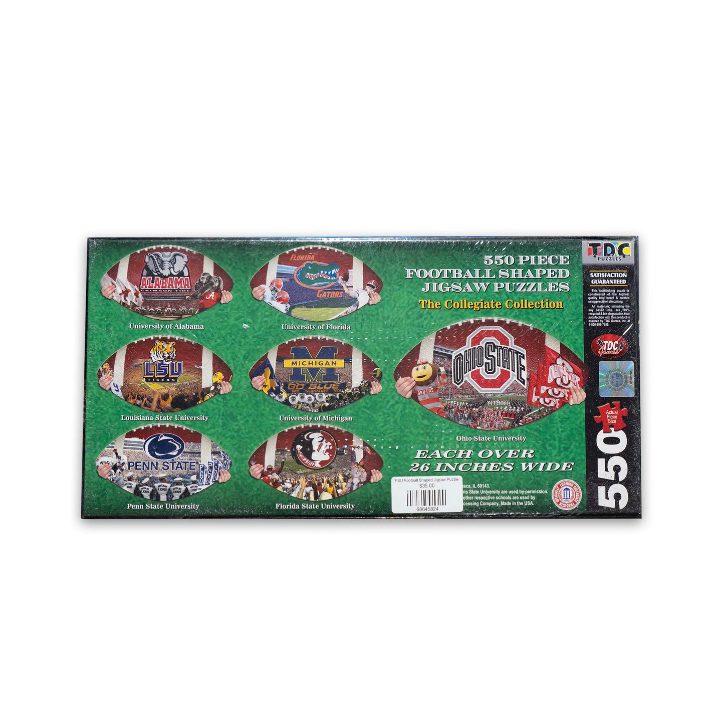 FSU Football Shaped Jigsaw Puzzle