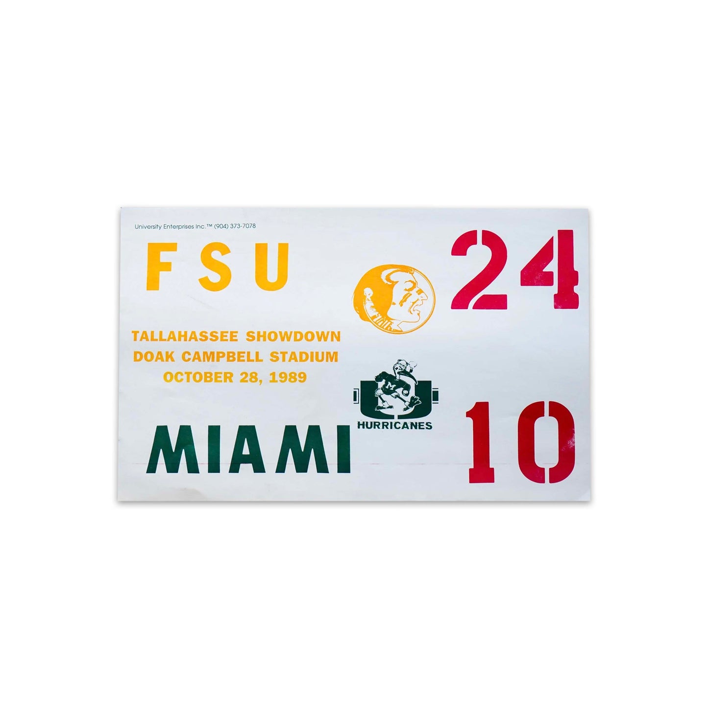 1998 FSU v Miami Score Card