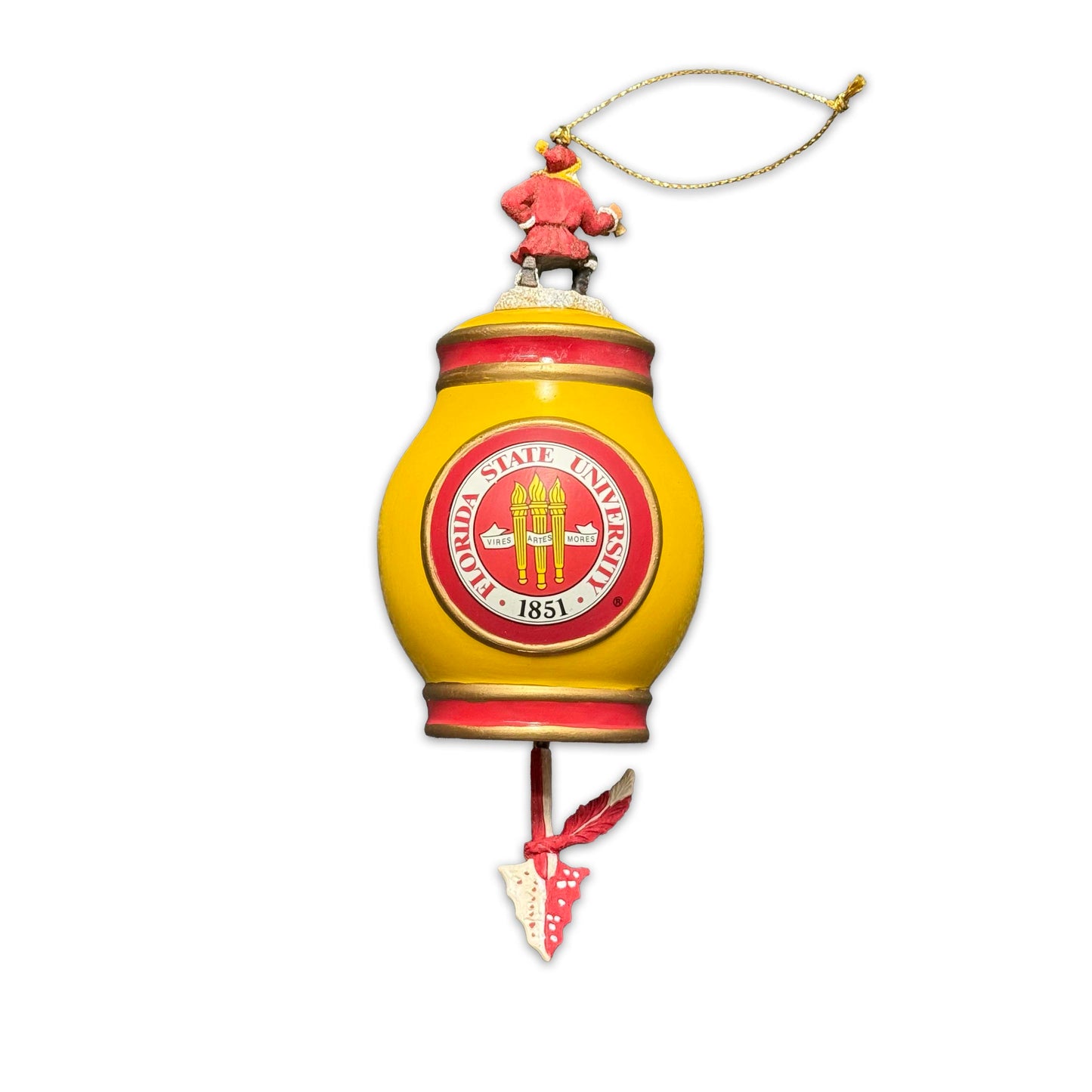 FSU Santa & Spear Bell Ornament