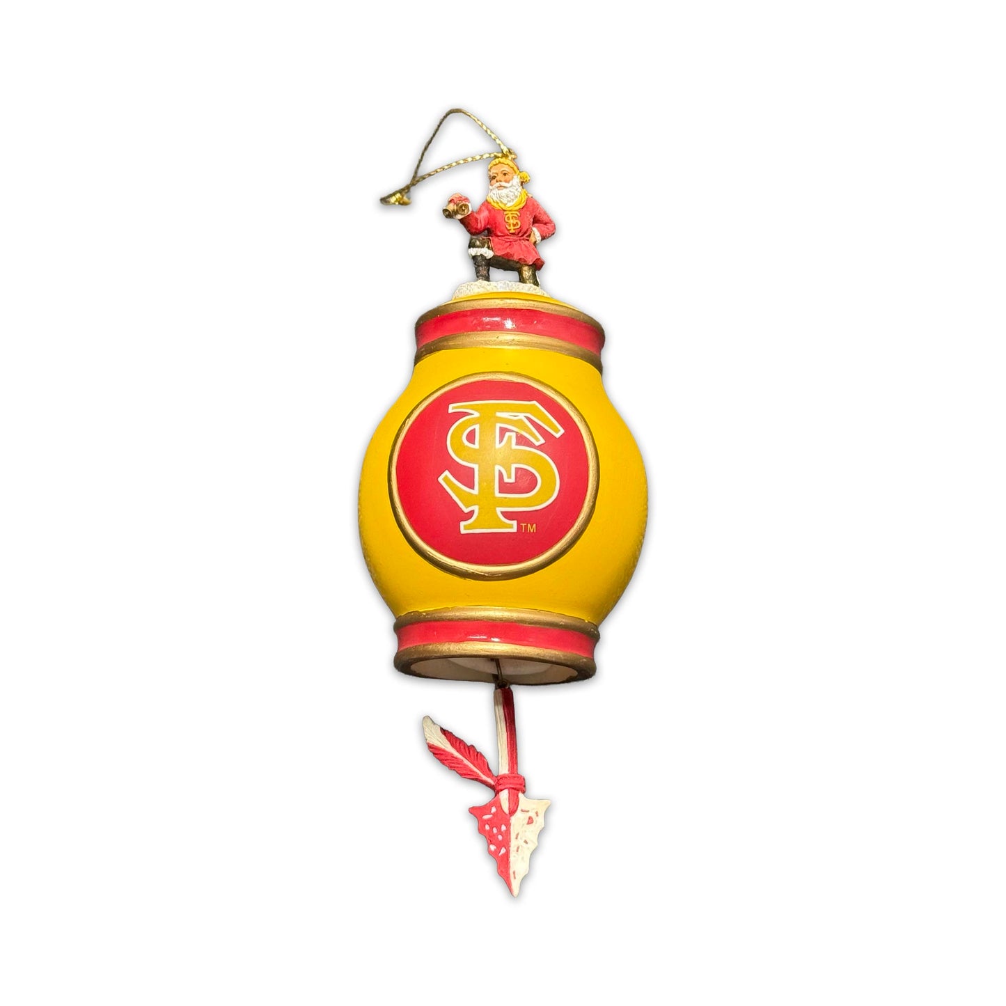 FSU Santa & Spear Bell Ornament