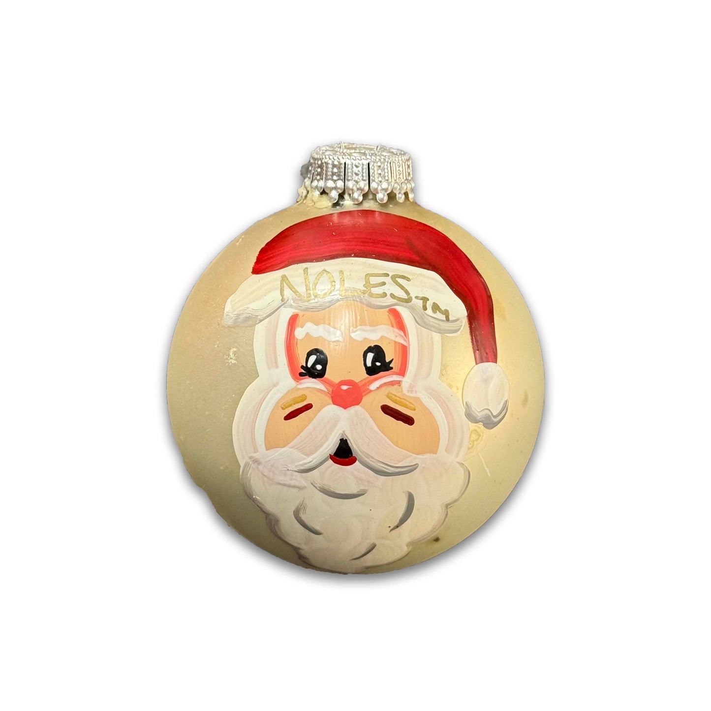 Handrawn Noles Santa Ball Ornament