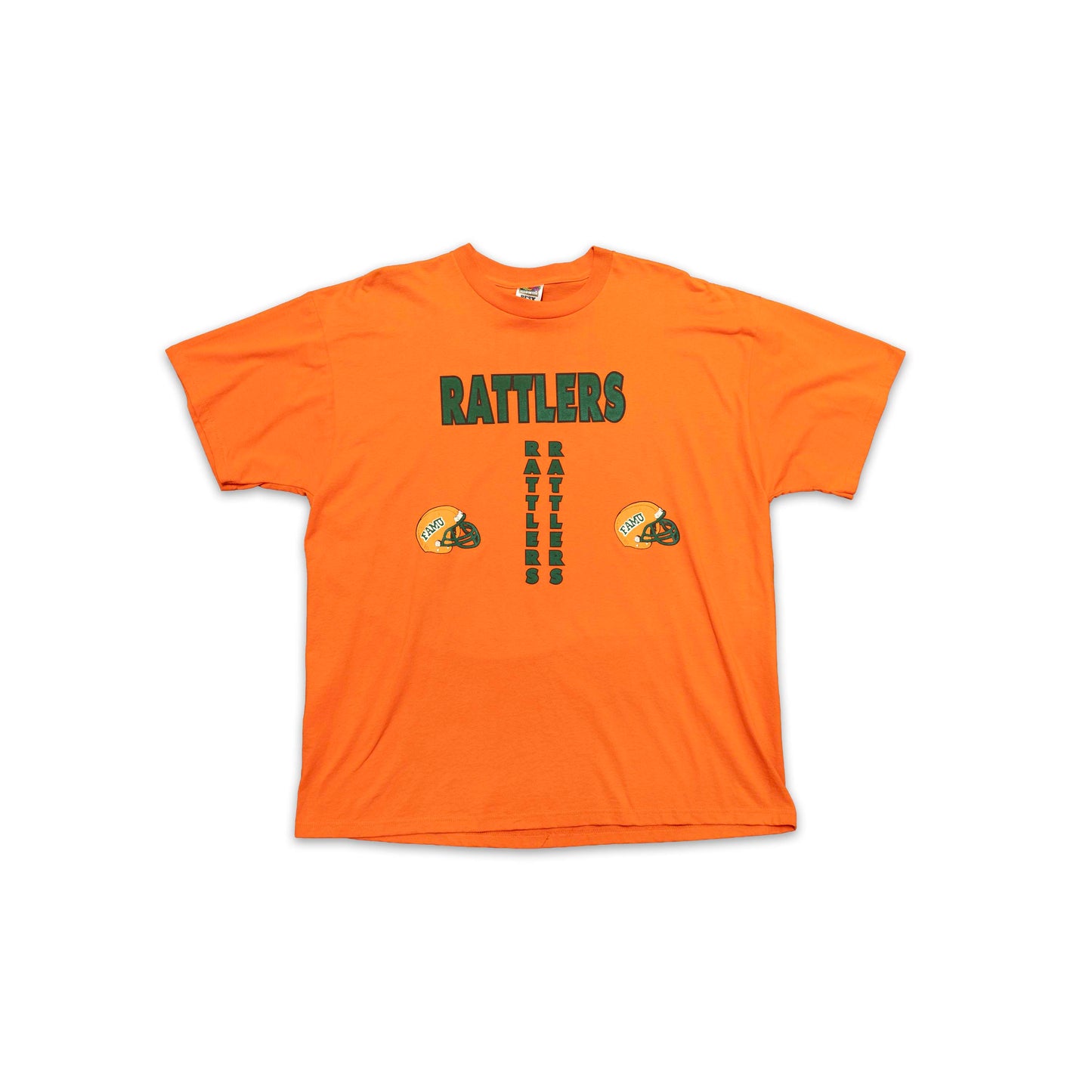 Rattlers Spell Out Helmet Shirt (Orange)- XL