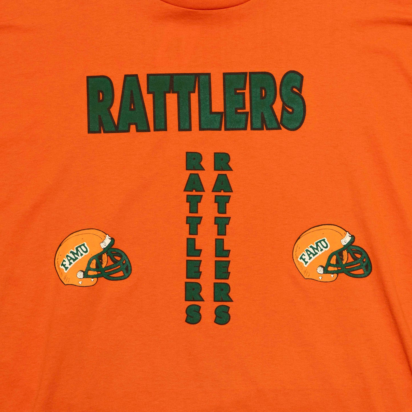 Rattlers Spell Out Helmet Shirt (Orange)- XL