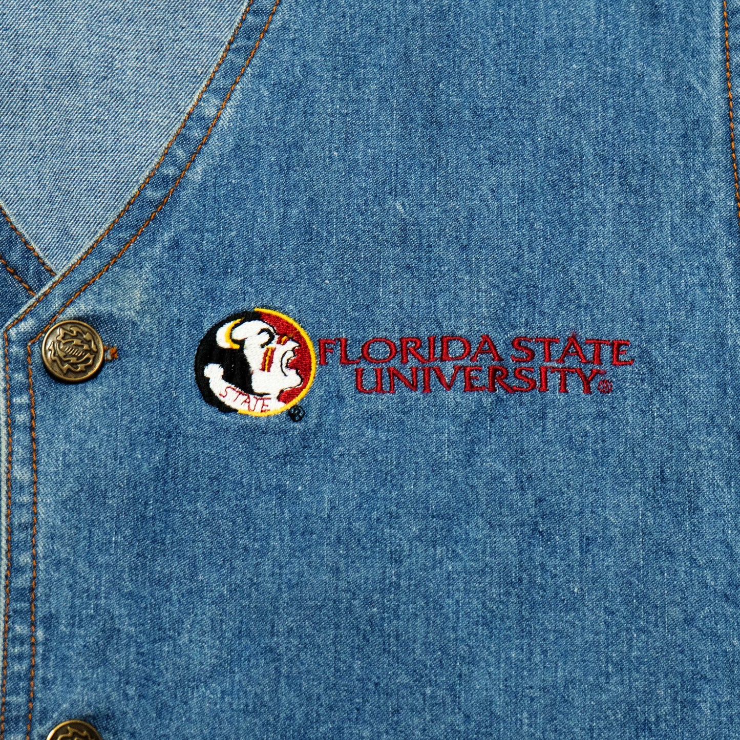 Womens Joe College FSU Denim Vest