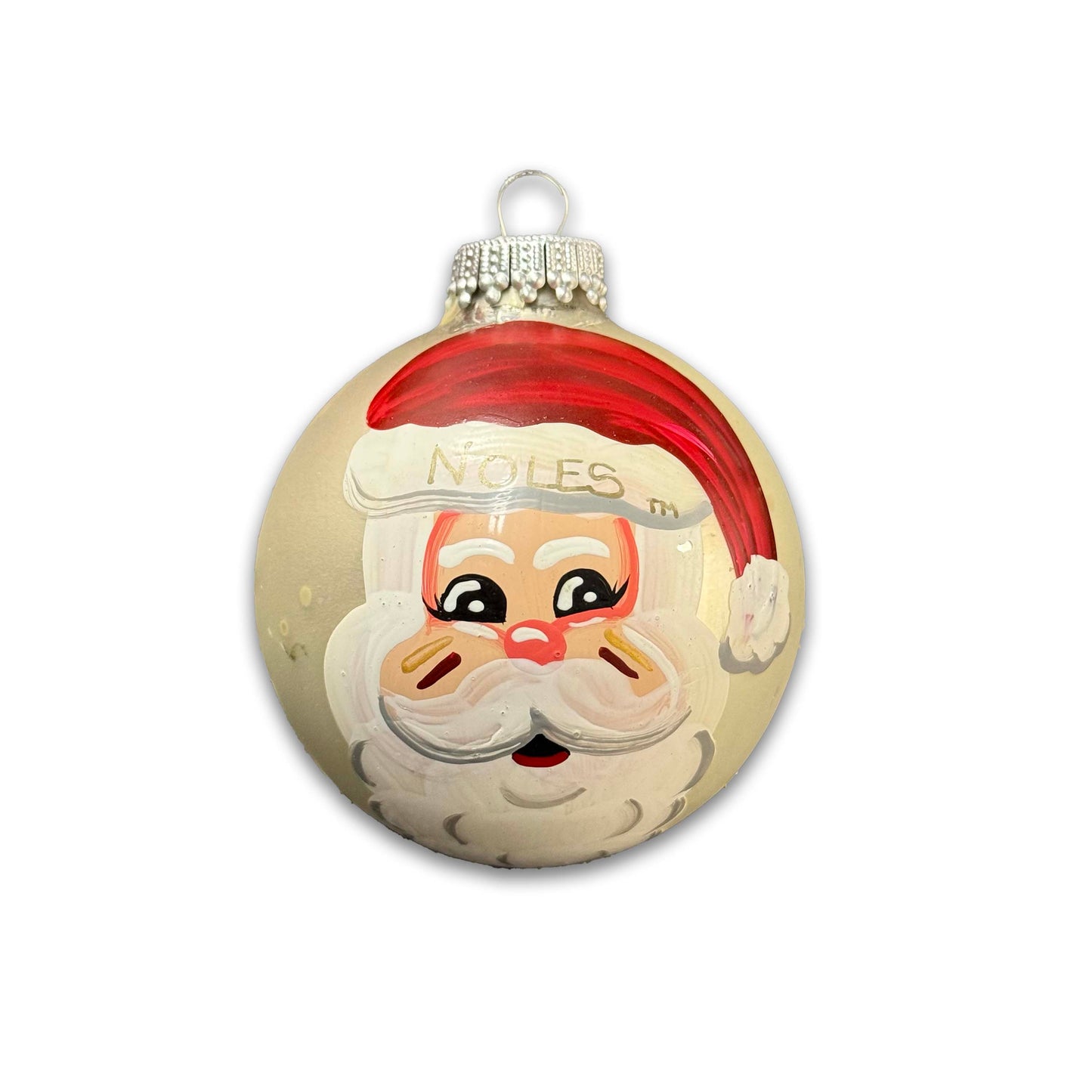 Handrawn Noles Santa Ball Ornament