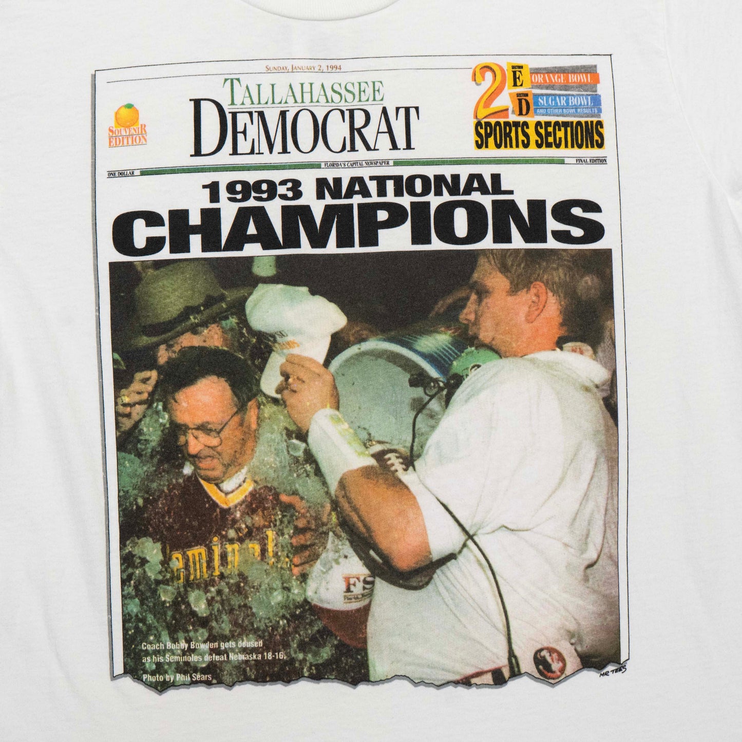 FSU Tallahassee Democrat 1993 Champs Tee