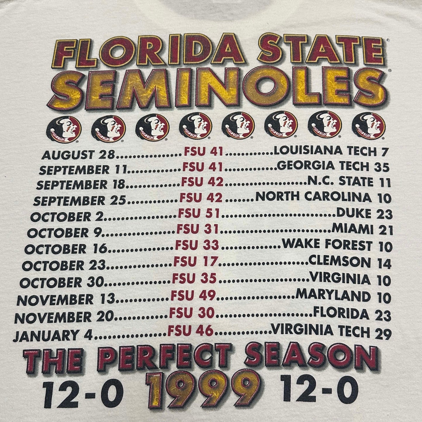 FSU "The Perfect Season" White Tee