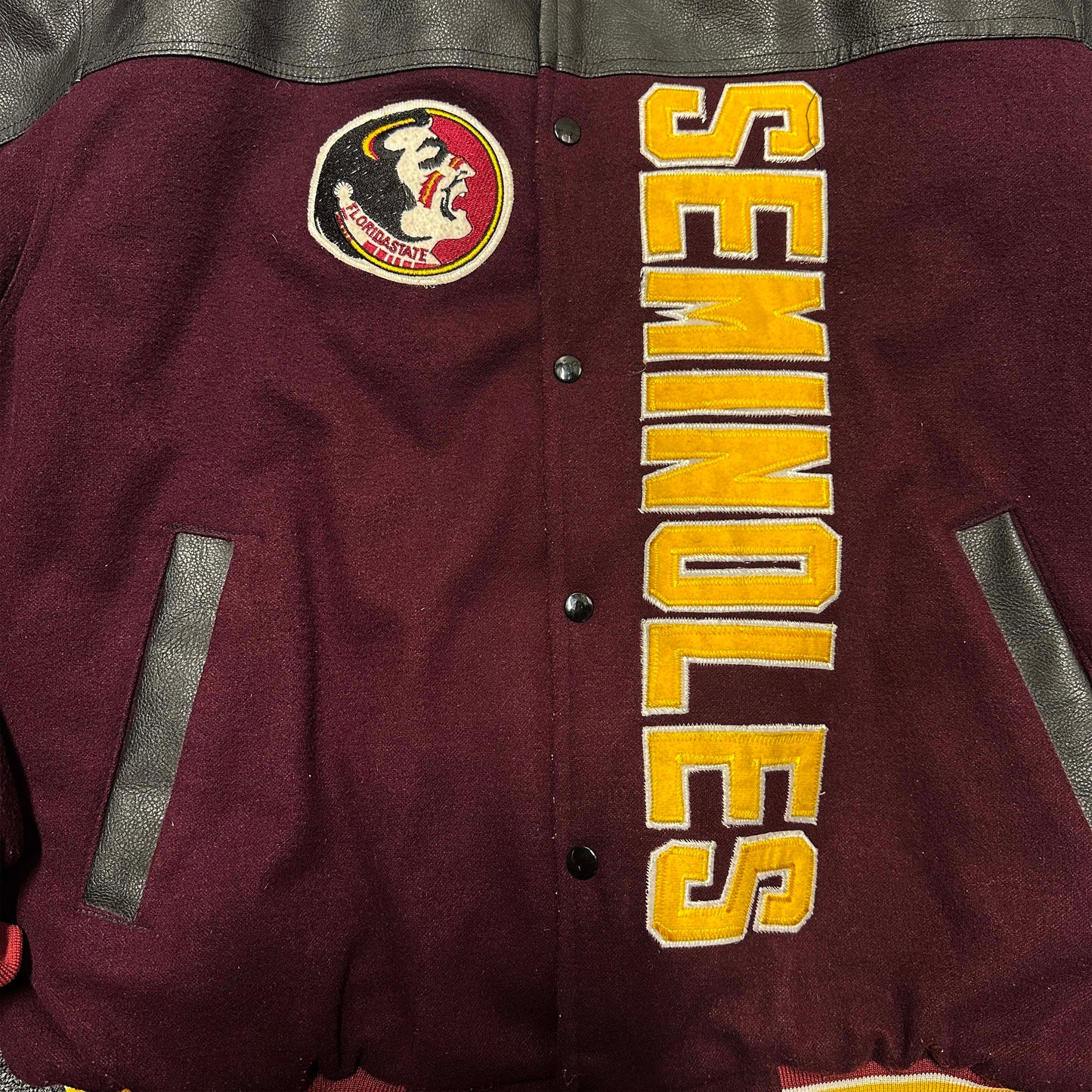 FSU Seminoles Leather Top Letterman Jacket