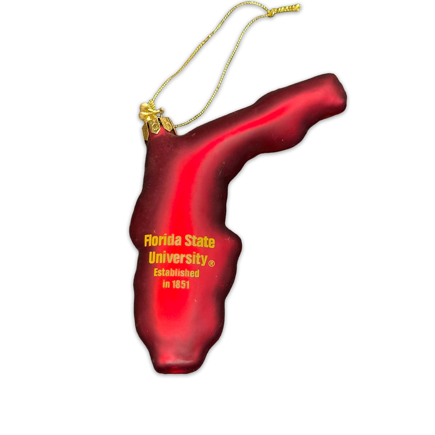FSU NOLES State of FL Glass Ornament