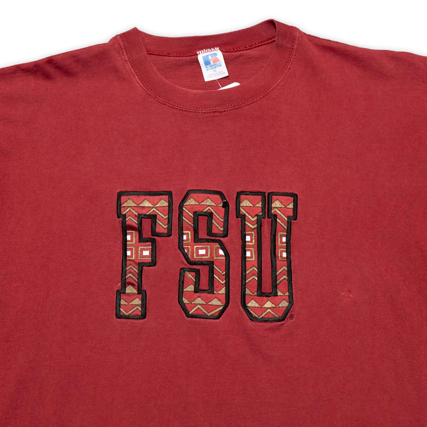 FSU Russell Black Embroidered Design Garnet Tee