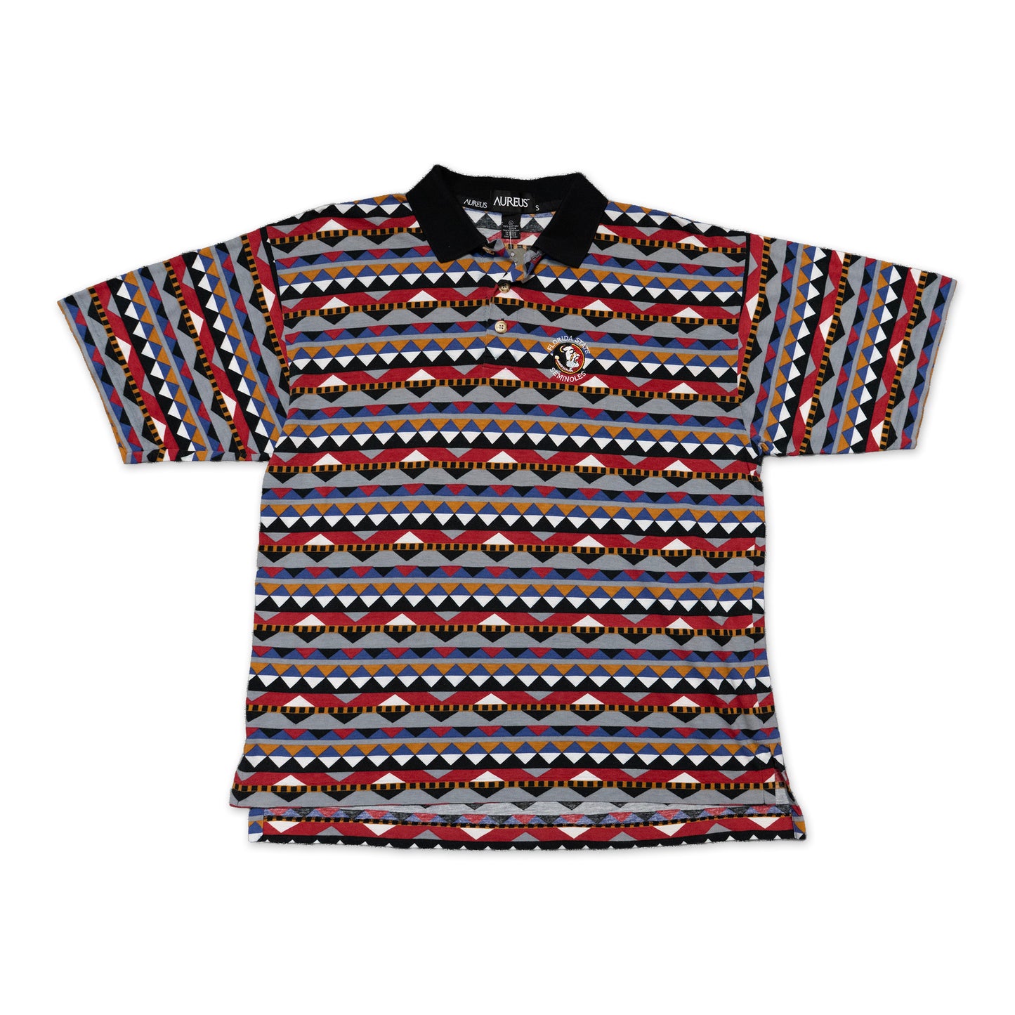FSU Old Logo Striped Pattern Polo