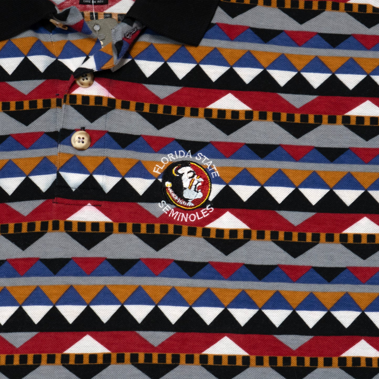 FSU Old Logo Striped Pattern Polo