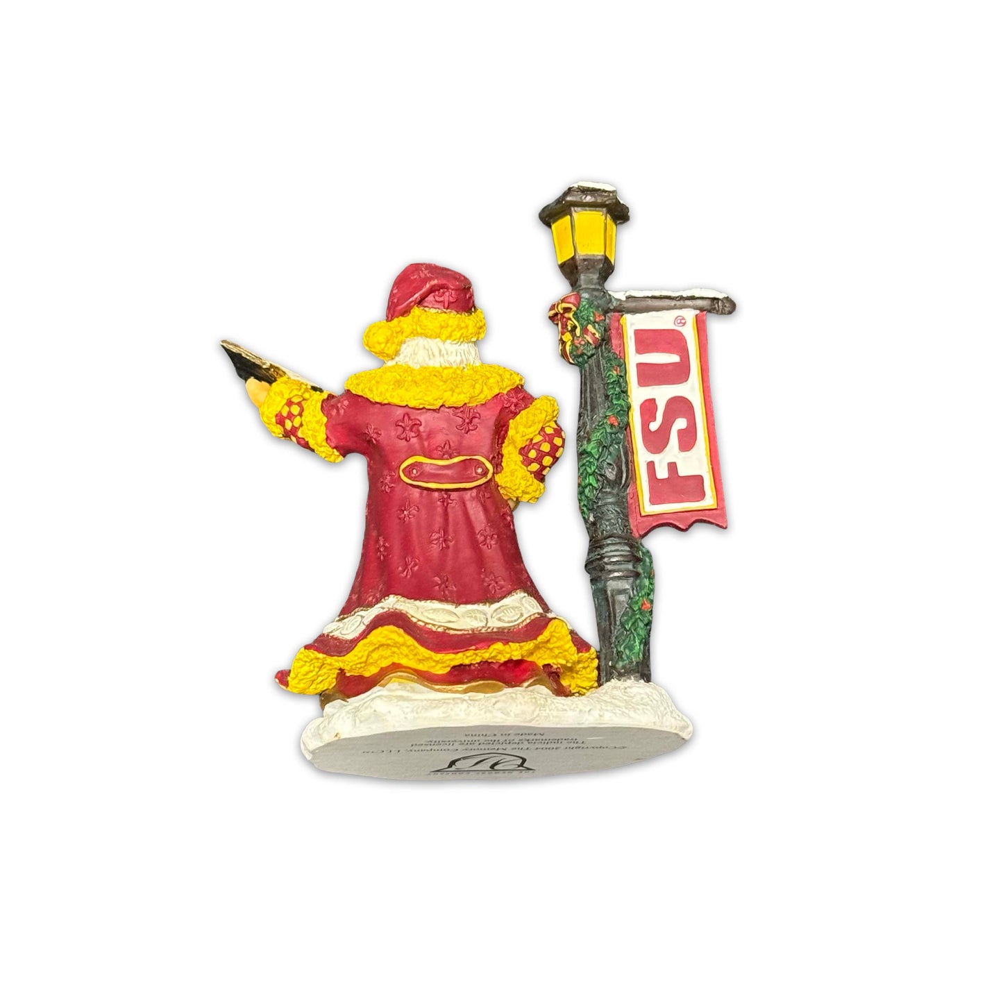 FSU Santa Lightpost Figurine Ornament