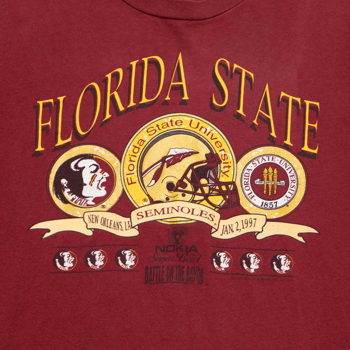 FSU Hanes Helmet Garnet Tee