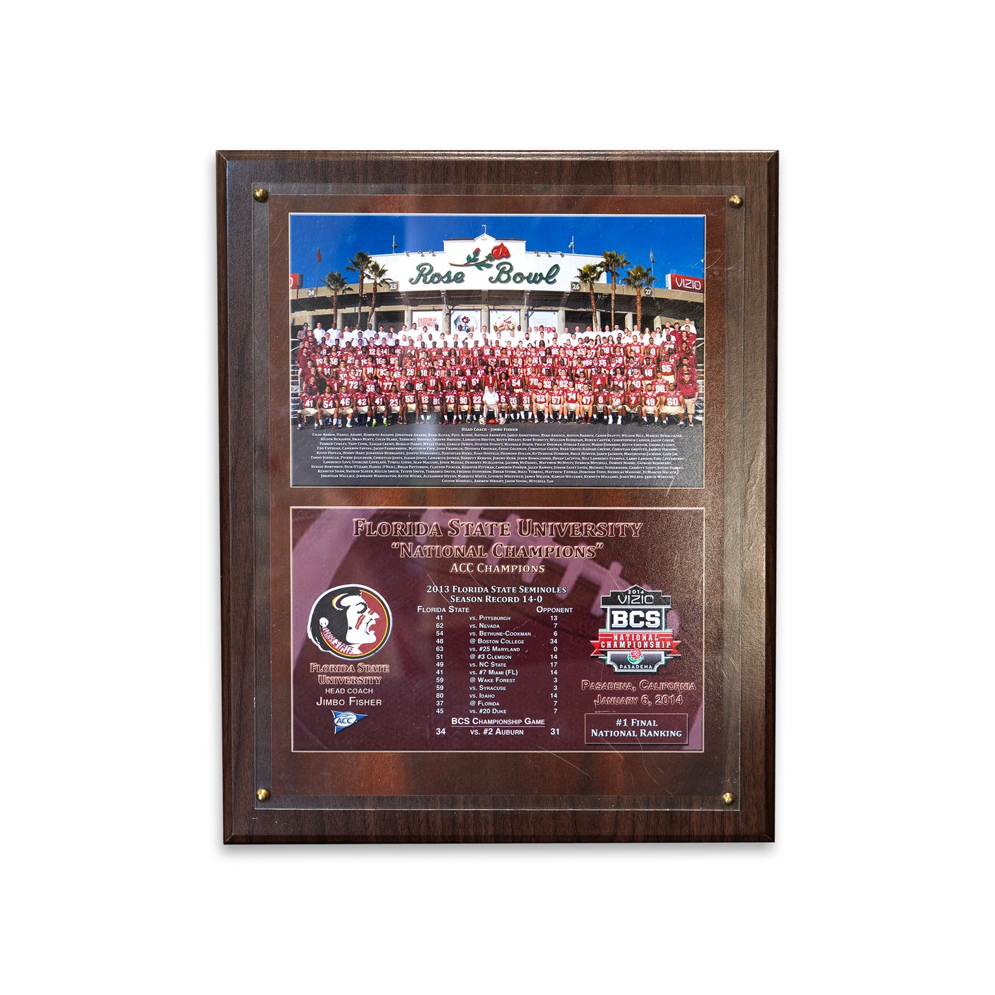 FSU 2013 National Champs Plaque