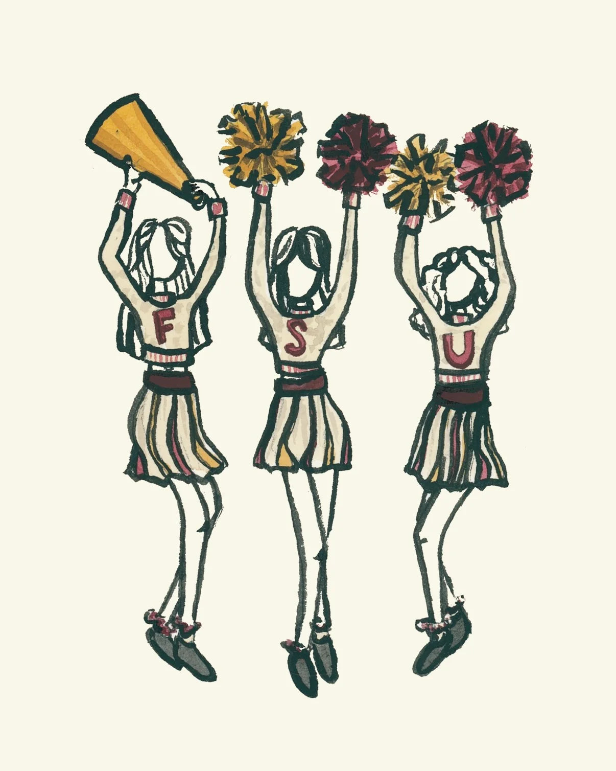 FSU Cheerleaders Art Print (AXN)